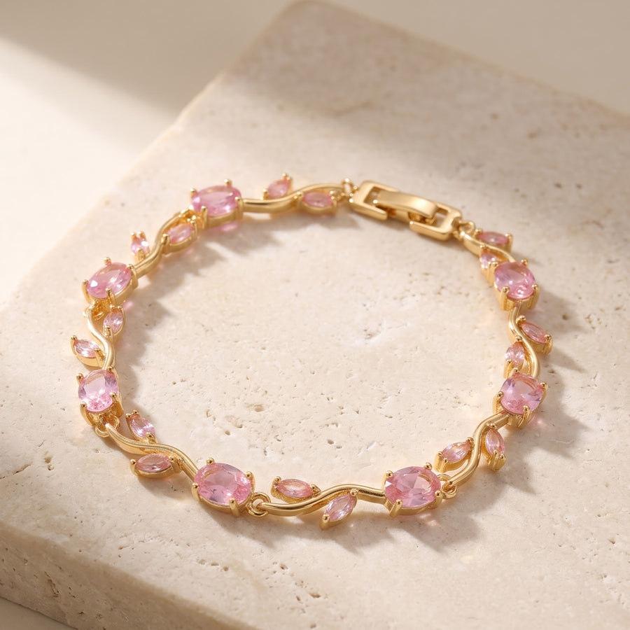 Fleur Pink Tulip Floral Bracelet