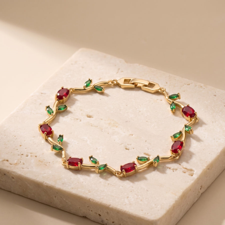 Red Tulip Floral Bracelet